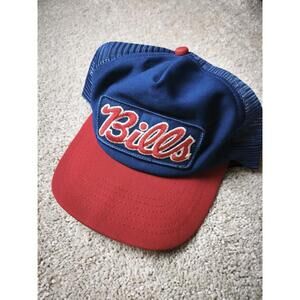 Vintage New Era Buffalo Bills Patch Trucker Snapback Cap Hat